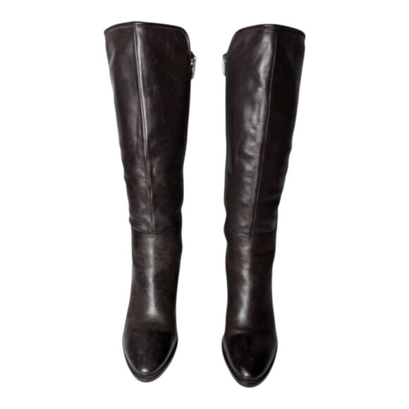 BRUNO PREMI Brown Leather Knee High Boots Size 39 (US 7.5) - Picture 4 of 8